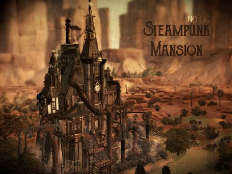 Steampunk Mansion, Steampunk Restaurant, Steampunk Rooms, Princess Tower, Sims Finds, Steampunk Furniture, Steampunk Aesthetic, Ancient Pyramids, Sims Houses