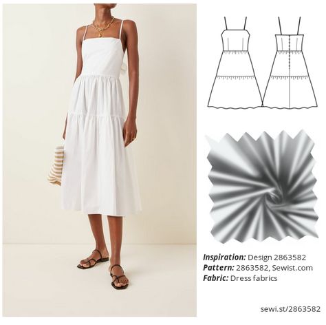 Design 2863582 Women Clothing Dress Sewing Pattern Sewist Strapless Dress Pattern, Fashion Design Ideas, Clothing Sewing Patterns, Sewing Patterns Free Beginner, Sundress Sewing Patterns, Ideas For Sewing, Sundress Pattern, Bra Sewing Pattern, Women's Sewing Pattern