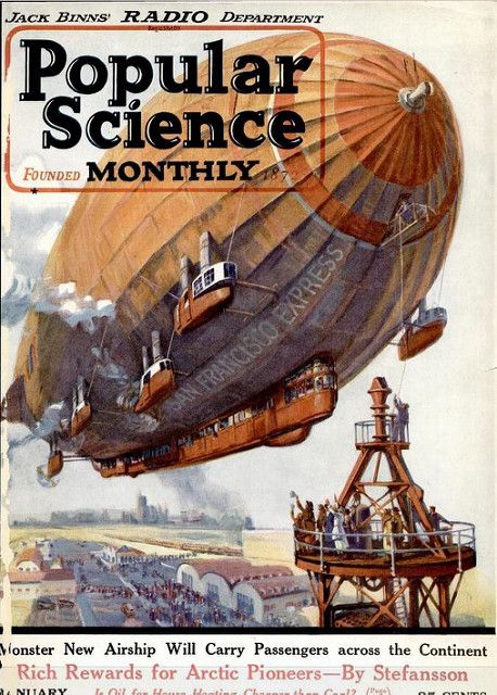 Zeppelin Airship, Steampunk Airship, Arte Steampunk, Science Magazine, Popular Mechanics, Popular Science, Alternate History, Steampunk Design, Science Fiction Art