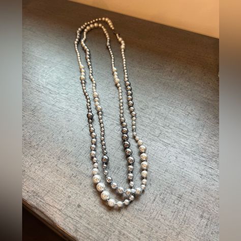 Cookie Lee Single Strand 70 Inch Gray Pearl Necklace. Can Be Wrapped Or Knotted For Different Lengths. Never Worn. Gray Pearl Necklace, Cookie Lee Jewelry, Grey Pearl Necklace, Pearl Grey, Pearl Necklace, Vogue, Necklaces, Grey, Women Shopping