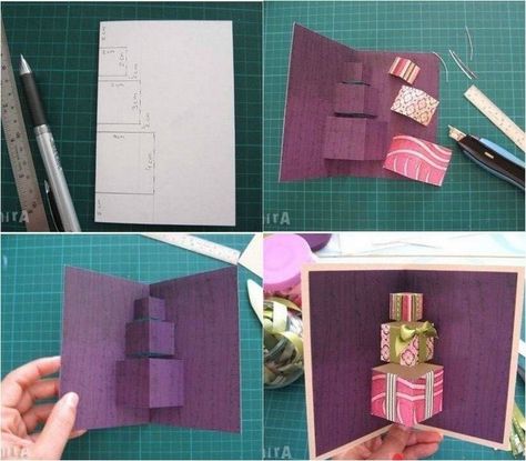 Pop Up Christmas Cards, Diy Pop, Birthday Card Craft, Christmas Pops, Diy Christmas Cards, Birthday Cards Diy, Fun Fold Cards, Pop Up Cards, Kirigami