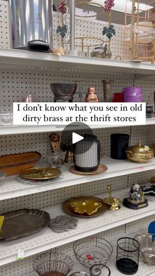 33K views · 26K reactions | Trash or treasure?

I  had some comments on a reel that brass was something they took to the thrift stores and it was one of the item they avoided like the plague. 

Yesss bring it to the thrift stores… more for me!!

.
.
.
.
.
.
.
.
.
#brassisback #brassdetails #thriftingvintage #vintagebrass #vintagebrassdecor #vintageaestetic #thriftandtell #thriftstorescore #thriftedandstyled #brasslove | Amy- Home Decor Thrift and Flip | easy DIYs | Nessa Barrett · american jesus Thrift Aesthetic Room, Thrifted Living Room Decor, Thrift And Flip, Thrifted Gift Ideas, Thrifted Living Room, Thrift Flip Decor, Home Decor Thrift, Thrift Aesthetic, House Rehab