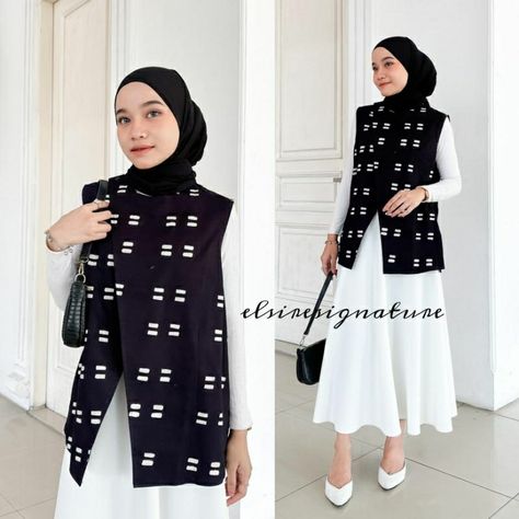 Batik Fashion Modern Casual, Outer Batik Casual, Kebaya Melayu, Batik Fashion Modern, Batik Outer, Batik Model, Mode Batik, Outer Batik, Ootd Hijab Style