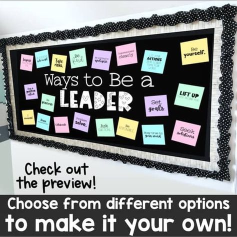 Leadership Motivational Inspirational Bulletin Board Kit Ways to Be a Leader Leadership Bulletin Boards, Team Bulletin Board, Character Education Bulletin Boards, Motivational Bulletin Boards, Inspirational Bulletin Boards, High School Bulletin Boards, Class Bulletin Boards, Work Bulletin Boards, A Good Leader