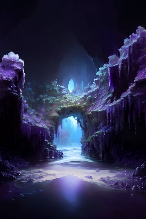 Fantasy Cavern City, Dark Caverns Fantasy Art, Crystal Cave Concept Art, Fantasy Cave City, Fantasy Cave Entrance, Fantasy Crystal Cave, Fantasy Cave Art, Crystal Cave Fantasy Art, Cave City Fantasy Art