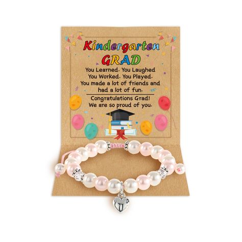 PRICES MAY VARY. Kindergarten Graduation Gifts for Girls: Graduation bracelet may bring your little one a smile, happiness, luck, peace, and all the good things, and make all her wishes and dreams come true. Can you imagine how surprised and happy she was when you gave her this bracelet? Gradution Bracelets: Accompanied with a meaningful message card, just let her know: You Learned. You Laughed. You Worked. You Played. You made a lot of friends and had a lot of fun. Congratulations Grad! We are 5th Grade Graduation Gifts, Kindergarten Graduation Gifts, Graduation Gifts For Girls, Kindergarten Graduation Gift, 5th Grade Graduation, Graduation Bracelet, Kindergarten Graduation, Graduation Gifts For Her, Class Of 2024