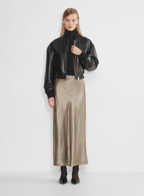 SLIP SATIN MAXI SKIRT - Satin slip maxi skirt