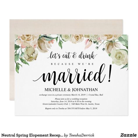 Wedding Invitations Canada, Post Wedding Brunch Invitations, Addressing Wedding Invitations, Elopement Invitation, Postcard Wedding Invitation, Tie The Knot Wedding, Elopement Reception, Spring Wedding Invitations, Wedding Invitation Samples