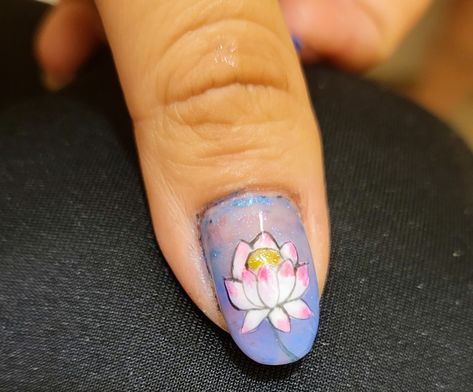 Lotus Flower Nail Art, Lotus Flower Nails, Pink Nail Paint, Lotus Nail Art, Lotus Nails, Pink Lotus Flower, 2024 Nails, Lotus Flower Design, Flower Nail Designs