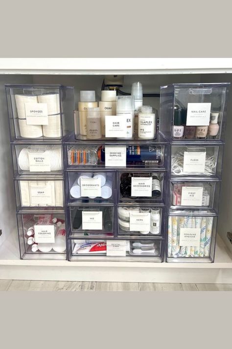 ✨ Under Sink Organization ✨ Maximize your space with smart under-sink organization. Use stackable bins, sliding drawers, and clear containers to neatly store cleaning supplies, toiletries, and essentials. Keep everything easily accessible and clutter-free! 🧴✨ #UnderSinkOrganization #BathroomStorage #ClutterFreeLiving #HomeOrganization #OrganizedSpaces Under Bath Sink Organization, Bathroom Organization With No Drawers, Bathroom Organization No Cabinets, Master Bath Under Sink Organization, Modern Bathroom Organization Ideas, The Home Edit Medicine Cabinet, Body Wash Organization, Teenage Bathroom Organization, Drawer Bathroom Organization