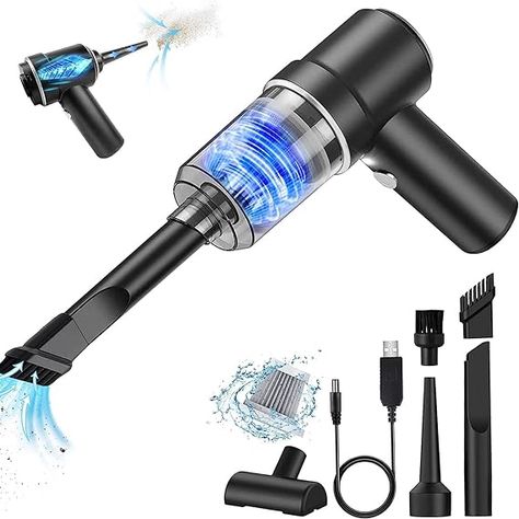 Handheld Vacuum Wireless &Air Duster ,Hand Held Vacuuming with 9000PA Suction 120W High Power, Portable Mini Vacuum Cleaner with LED Light for Car/Home/Office(Black) Small Vacuum, Mini Vacuum Cleaner, Portable Vacuum Cleaner, Hand Vacuum, Portable Vacuum, Car Vacuum Cleaner, Cleaning Vacuum Cleaner, Cleaning Dust, Car Vacuum