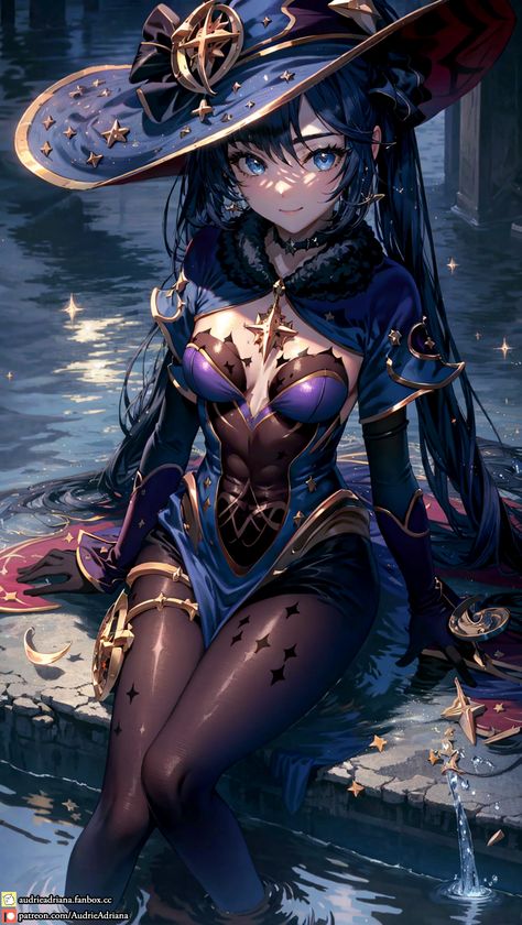 Genshin Mona, Genshin Outfits, Genshin Impact Mona, Mona Genshin Impact, Mona Megistus, Mona Genshin, Ciel Phantomhive, Game Characters, Beautiful Fantasy Art