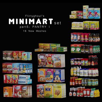 Minimart Set | Part 5: Pantry I (Early Access) | flirtyghoul on Patreon Ts4 Patreon, Sims 4 Nails, Lotes The Sims 4, Sims Furniture, Sims 4 Kitchen, Pantry Food, Sims 4 Cas Mods, Cc Mods, Play Sims 4