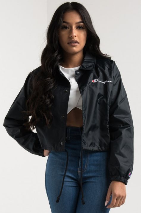 Coach Jacket Outfit, Coach Jacket Woman, Windbreaker Outfit, Champion Clothing, Champion Jacket, Jacket Outfit, Adidas Outfit, Vintage Hoodies, Cute Jackets