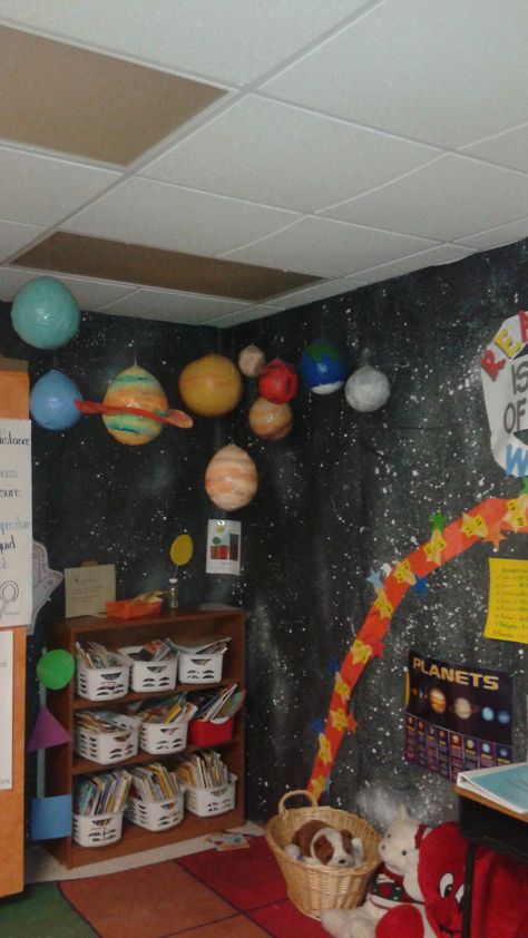 Reading Corner, Out Of This World, Bulletin Boards, This World, Classroom Ideas, Planets, Reading, Art