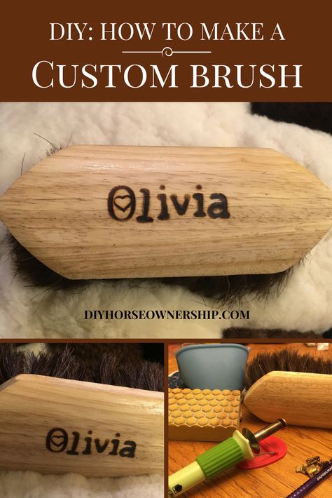 DIY: Do It Yourself How to Make a Custom Horse Brush Diy Horse Gifts Ideas, Horse Themed Crafts, Horse Show Prizes, Diy Horse Gifts, Horse Diy Ideas, Horse Crafts Diy, Diy Horse Tack, Diy Horse Stuff, Horse Projects