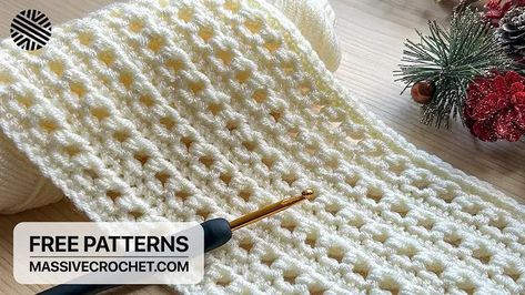 Aesthetic Crochet Blanket, Blanket Bag, Fast Crochet, شال كروشيه, Crochet Stitches For Blankets, Easy Crochet Stitches, Crochet Bows, Simple Crochet, Crochet Throw