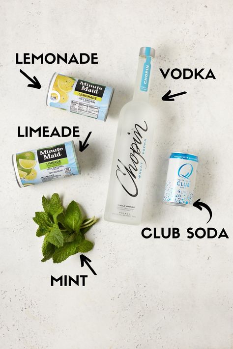 Minute Maid Lemonade, Vodka Lemonade, Lemonade Cocktail, Minute Maid, Vodka Drinks, Club Soda, Coconut Water, Mocktails, Lemonade