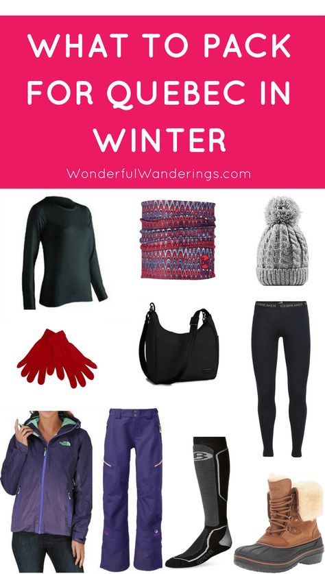 Wondering what to pack for Quebec City in Canada in winter? This packing list has you covered Quebec Christmas, City Winter Outfit, Quebec City Christmas, Canada Packing List, Quebec City Winter, Quebec Winter Carnival, Quebec Winter, How To Stay Warm, Canada Winter