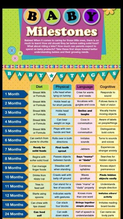 Milestones through the first 12 months by month. There are some for 18 and 24 months too. Baby Development Chart, Stages Of Baby Development, Baby Development Milestones, Baby Milestone Chart, Milestone Chart, Development Milestones, Baby Information, Baby Schedule, Baby News