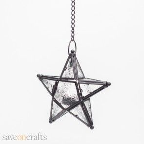 Richland Hanging Star Metal Tealight Lantern with Clear Embossed Glass Hanging Candle Lanterns, Hanging Stars, Star Lanterns, Lantern Candle Decor, Tealight Candles, Led Tea Lights, Tea Light Holders, Glass Stars, Selling Candles