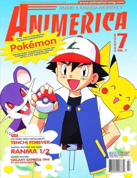 Click image to read pages from the anime magazine. Here’s 8 pages of the Pokemon feature that fully introduces Pokemon to the novice. I had no idea that the game was first, then the manga and then the anime. I like that they interviewed a retailer to get her perspective on how the game was being played at her store. Really good question and answers. You need read this. Pokemon Magazine Cover, Pokemon Cover, Notes English, Anime Nostalgia, Vanellope Y Ralph, Anime Magazine, Satoshi Tajiri, English Magazine, Galaxy Express