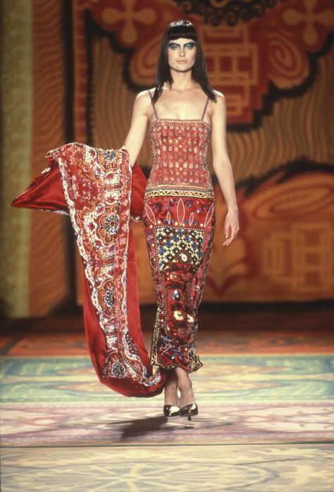 Egyptian Dress, Egypt Fashion, Todd Oldham, 90s Runway Fashion, Vintage Clothes Women, 1990s Fashion, Runway Collection, Cheongsam, Contemporary Fashion