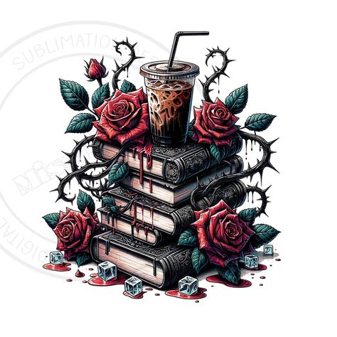 Sublimation Aesthetic, Gothic Romance Books, Gothic Roses, Coffee Clipart, Small Font, Gothic Romance, Classy Tattoos, Elegant Tattoos, Beautiful Dark Art