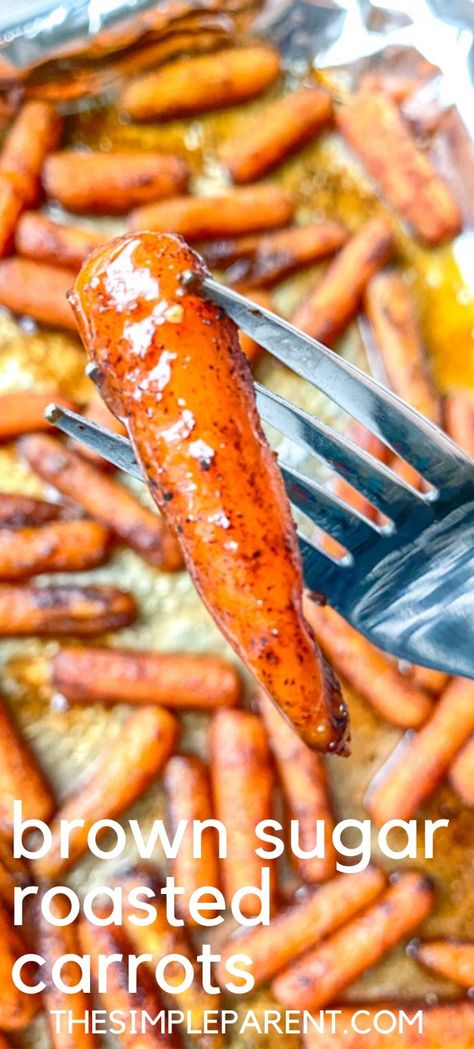 Dinner Carrots, Carrots With Brown Sugar, Roasted Glazed Carrots, Brown Sugar Roasted Carrots, Carrots In Oven, Brown Sugar Carrots, Sugar Carrots, Carrots Side Dish, Glazed Carrots Recipe