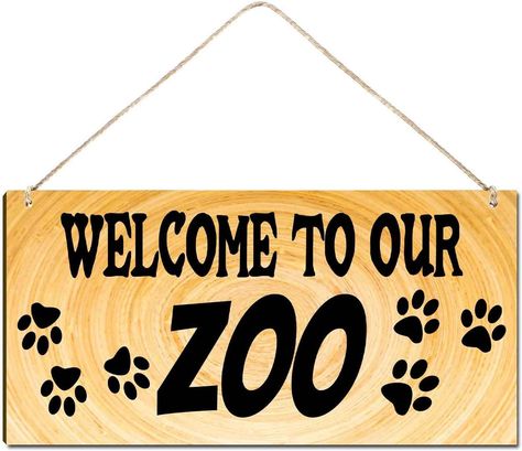 Amazon.com : Welcome Sign for Front Door Outside Funny Porch Signs Outdoor Welcome To Our Zoo House Warming Gift Funny Wreaths Decorations Rustic Farmhouse Wall Pediments Art Decor(12 x 6) Inch : Home & Kitchen Funny Porch Signs, Funny Wreaths, Wooden Kitchen Signs, Door Outside, Sign For Front Door, Wooden Welcome Signs, Prime Colors, Farmhouse Porch, Petting Zoo