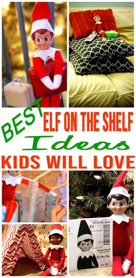 Genius Elf On The Shelf Ideas that kids will love! Are you looking for easy Elf On The Shelf ideas that are creative, funny, quick & more? You can find some of the BEST Elf On The Shelf ideas for boys, for girls, toddlers, children of all ages! You even find fun, unique and simple ways to welcome back your Elf with unique arrival ideas. So get ready for Christmas season with your mischievous and cute Elf. Look now at the most amazing Elf On The Shelf ideas! Tree Props, Easy Elf On The Shelf, Elf Shelf, Elf Funny, Easy Elf, Kid Christmas, Elf Letters, Elf Fun, Christmas Preparation