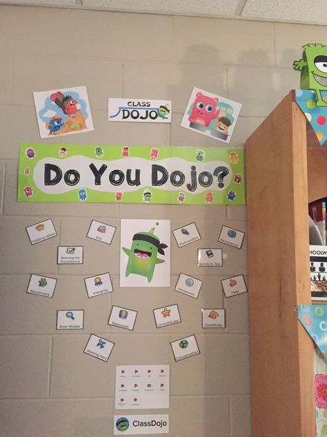 Do You Dojo? Post skills you are working on right on the wall! Class Dojo Bulletin Board Ideas, Class Dojo Kindergarten, Class Dojo Bulletin Board, Class Dojo 1st Grade, Dojo Rewards 2nd Grade, Class Dojo, Grade 1, Homework, Teamwork