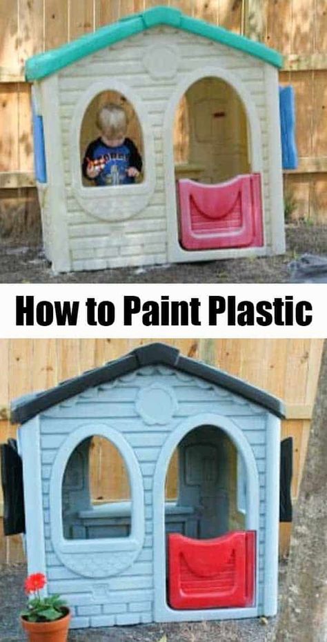 Learning how to paint plastic is a game-changer when it comes to revitalizing outdoor toys, furniture, bottles, and even car bumpers! While it can be tricky, you can get a good result painting plastic with these tips and tricks. Paint For Plastic Furniture, How To Paint Plastic Toy Car, Hide Kids Outdoor Toys, Sandbox Paint Ideas, Plastic Toys Upcycle, Plastic Toy Box Makeover, Painting Plastic Outdoor Toys, How To Paint Plastic Furniture, How To Spray Paint Plastic Toys