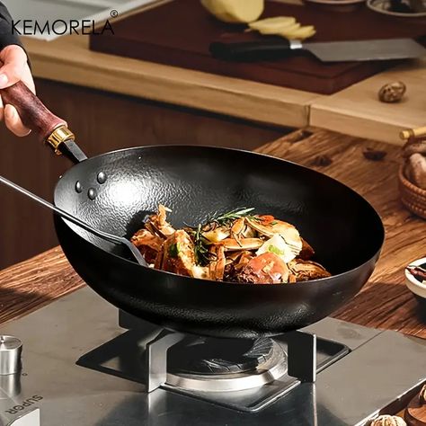 Kemorela Premium Cast Versatile Gas Induction - Temu Hungary Cast Iron Wok, Induction Stove, Induction Cooking, Induction Cooker, Woks, Iron Pan, Cast Iron Pan, Cookware, Cast Iron