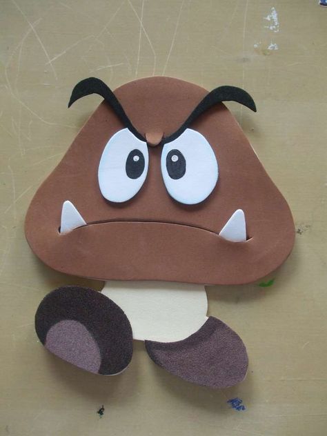 Mario Bros Diy Party, Super Mario Cardboard Diy, Super Mario Homemade Decorations, Luigi Decorations, Super Mario Goomba Diy, Paper Mache Mario Bros, Mario Bros Birthday Party, Mario Day, Super Mario Brothers Party