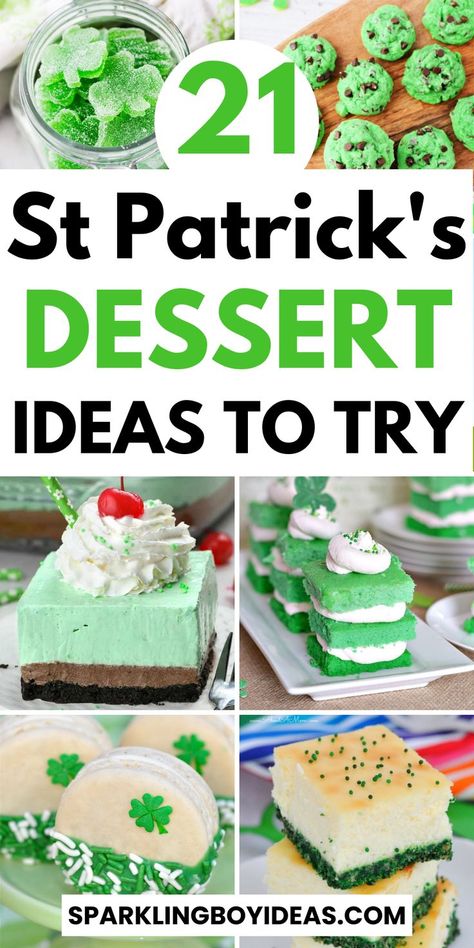 Indulge in some delicious and festive St Patricks Day desserts! Try out our selection of St. Patrick's Day cupcakes, Irish-themed desserts, St. Patrick's Day cakes, Leprechaun desserts, and shamrock desserts. Get creative with Four leaf clover desserts, they are perfect for adding a touch of luck to your celebration. These St. Patrick's Day party desserts are sure to be a hit. Check out our collection of St. Patrick's Day dessert recipes, including cookies, cheesecake, and candy. St Patricks Day Deserts, St Patricks Desserts, St Patricks Day Desserts, St Patricks Day Dessert, St Patrick's Day Desserts, St Patrick's Day Treats, St Patricks Food, Green Desserts, St Patrick Day Treats