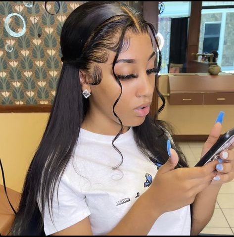 Wig Hairstyles For Graduation, Air Style, Frontal Wig Hairstyles, Wig Install, Graduation Hairstyles, Frontal Hairstyles, Relaxed Hair, Frontal Wig, Straight Wig