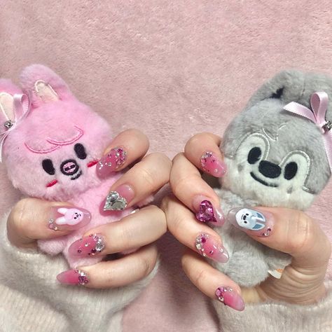 Bbokari Nails, Juminocore Nails, Stay Aesthetic, Kpop Pics, Nails Aesthetic, Kpop Core Aesthetic, Kid Aesthetic, Nail Bags, Kids Zoo