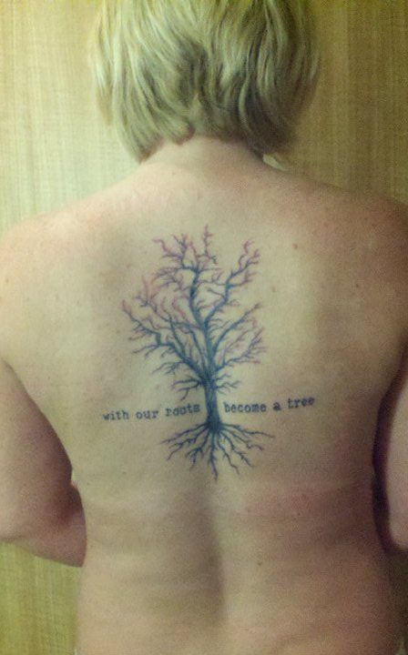 with our roots become a tree.  incubus lyric (southern girl). Incubus Lyrics, Incubus Tattoo, Tree Tattoo Ideas, Christmas Tree Water, Fresh Cut Christmas Trees, My Tattoo, Incubus, New Cut, Southern Girl