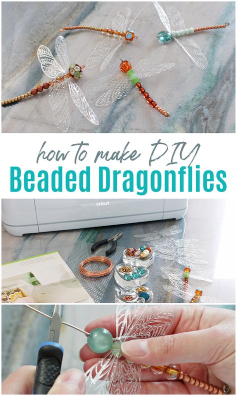 Crystal Bead Projects, Junk Jewelry Crafts Diy Projects, Crystal Ornaments Diy, Beaded Dragonflies, Resin Art For Beginners, Dragonfly Crafts, Resin For Beginners, Wing Tutorial, Diy Trinkets