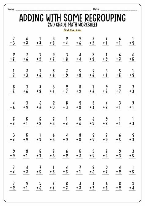 2nd Grade Math Free Printables, Kg 2 Worksheets Math, Printable 2nd Grade Worksheets, 2nd Grade Learning Worksheets, 2nd Grade Math Facts Worksheets, Math Sheets For 2nd Grade Free Printable, Grade Two Worksheets, Work Sheet Math Grade 2, 2nd And 3rd Grade Worksheets