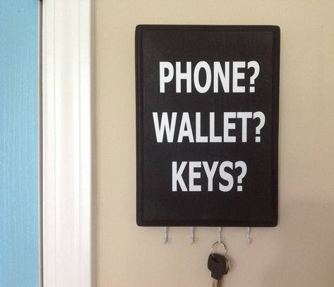 A key holder to place near the front door so you never forget the essentials. 27 Things That'll Help You Be So Much Better At Life Key Holder Quotes, Hook Quotes, Key Wallet, Do The Work, Key Hooks, Creating A Business, Phone Wallet, Sign Quotes, Work For You