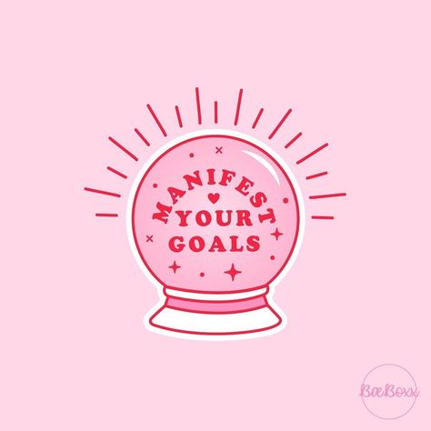 BaeBoxx ©’s Instagram profile post: “Manifest those goals babygirl🔮💗” Manifesting Illustration, Widget Design Ideas, Manifestation Illustration, Manifest Illustration, Cute Sentences, Mood Sticker, Pink Wallpaper Ipad, Cute Easy Paintings, Planner Quotes