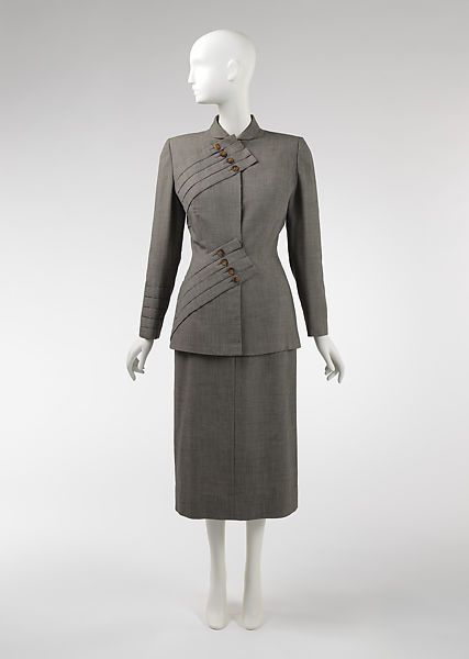 Gilbert Adrian, Vintage Clothes 1940s, Vintage Suits, Vintage Couture, Dinner Dress, 1940s Fashion, Work Jackets, Metropolitan Museum Of Art, Metropolitan Museum