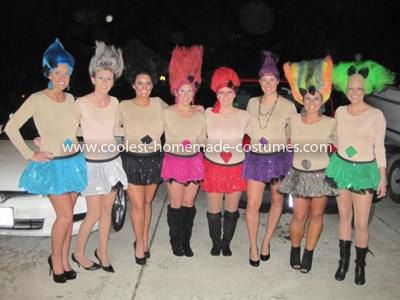 Homemade Treasure Trolls Group Costume Troll Doll Costume, Troll Costume Diy, Troll Costume, Fall Festivities, Trendy Halloween Costumes, Troll Doll, Homemade Costumes, Clothing Diy, Group Costumes