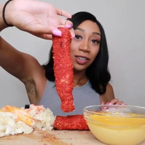 Hot Cheetos Seafood, Hot Flaming Cheetos, Flaming Cheetos, Fried King Crab, Spicy Cheetos, Cheetos Recipe, Hot Cheetos, King Crab, Dinner Party Recipes