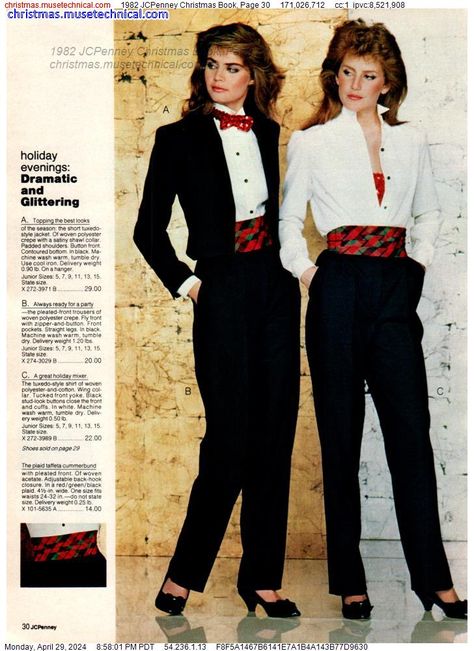 1982 JCPenney Christmas Book, Page 30 - Catalogs & Wishbooks 1984 Fashion Women, 80s Catalog Fashion, 80s Outfits For School, 1980s Womens Fashion, Christmas Outfit Vintage, 80s Catalog, 1988 Fashion, Christmas 80s, 1980s Outfits