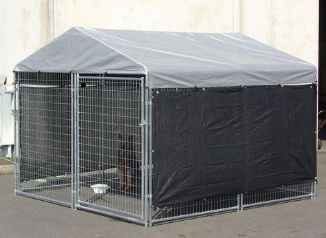 Lucky Dog Winter Screen Kit side cloth Big Dog Kennels, Kennel Ideas Outdoor, Metal Dog Kennel, Dog Kennel Cover, Kennel Cover, Dog Kennel Furniture, Diy Dog Kennel, Crate Cover, Dog Winter