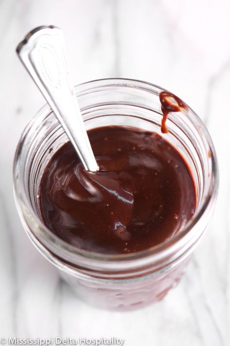 Homemade Chocolate Sauce | Mississippi Delta Hospitality Homemade Chocolate Sauce, Berry Coulis, Chocolate Sauce Recipes, Homemade Hot Fudge, Butterscotch Sauce, Hot Fudge Sauce, Cooking Cream, Caramel Coffee, Fudge Sauce