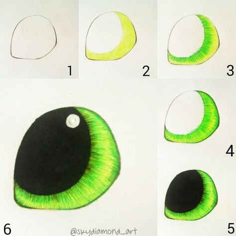 Alien Eyes Drawing, Dragon Eye Drawing, Blending Colored Pencils, Cat Drawing Tutorial, Pencil Drawings For Beginners, Color Pencil Illustration, Prismacolor Art, Cartoon Drawings Of Animals, Cartoon Drawing Tutorial